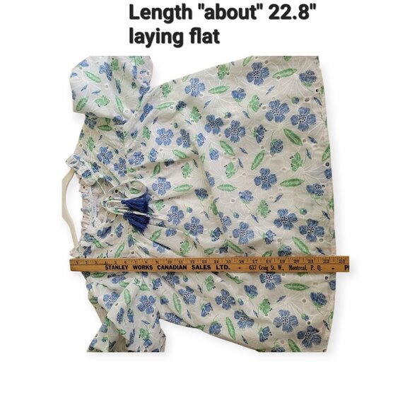 Romantic Bohemian White Eyelet Voy Eyelet Blouse Med - Picture 7 of 9